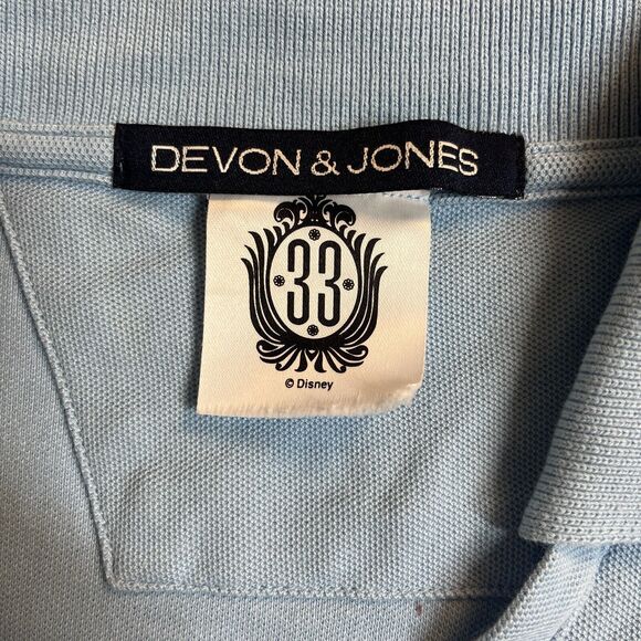 Disney Club 33 Womens Embroidered Polo Shirt Blue M Devon & Jones Pima Cotton - Picture 4 of 12